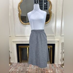 Vintage Catalina Houndstooth A-Line Midi Skirt | Black White Pockets 27” Waist